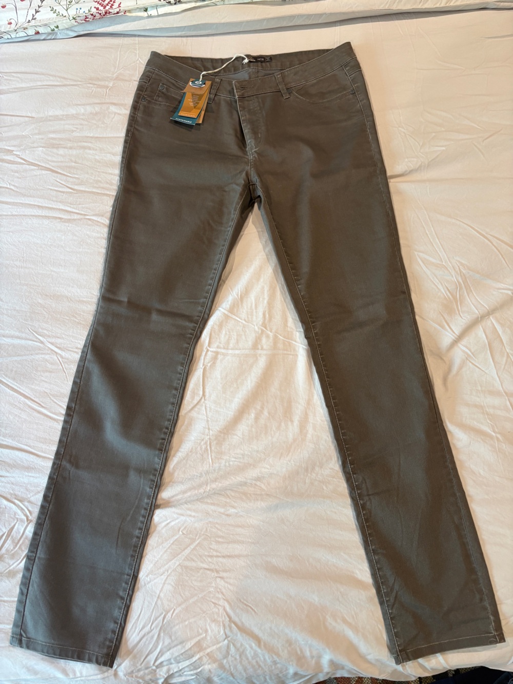 NWT prAna Kara Organic Cotton Stretch Jeans Dark Mud 14/32 Skinny